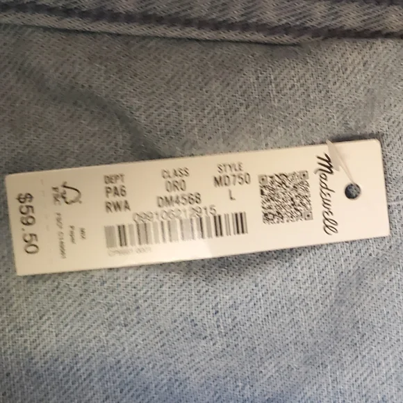 NWT Madewell Denim Easy Pull-On Shorts in Rathmore Wash Size Large - Picture 3 of 12